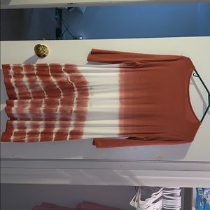 Boutique tie dye dark orange/mauve colored dress.